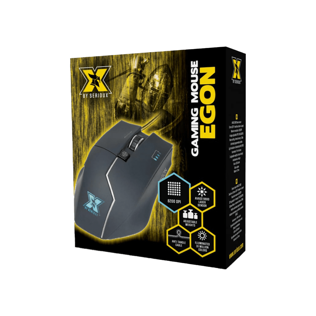 Mouse Gaming X, EGON, Negru, 8200DPI 3